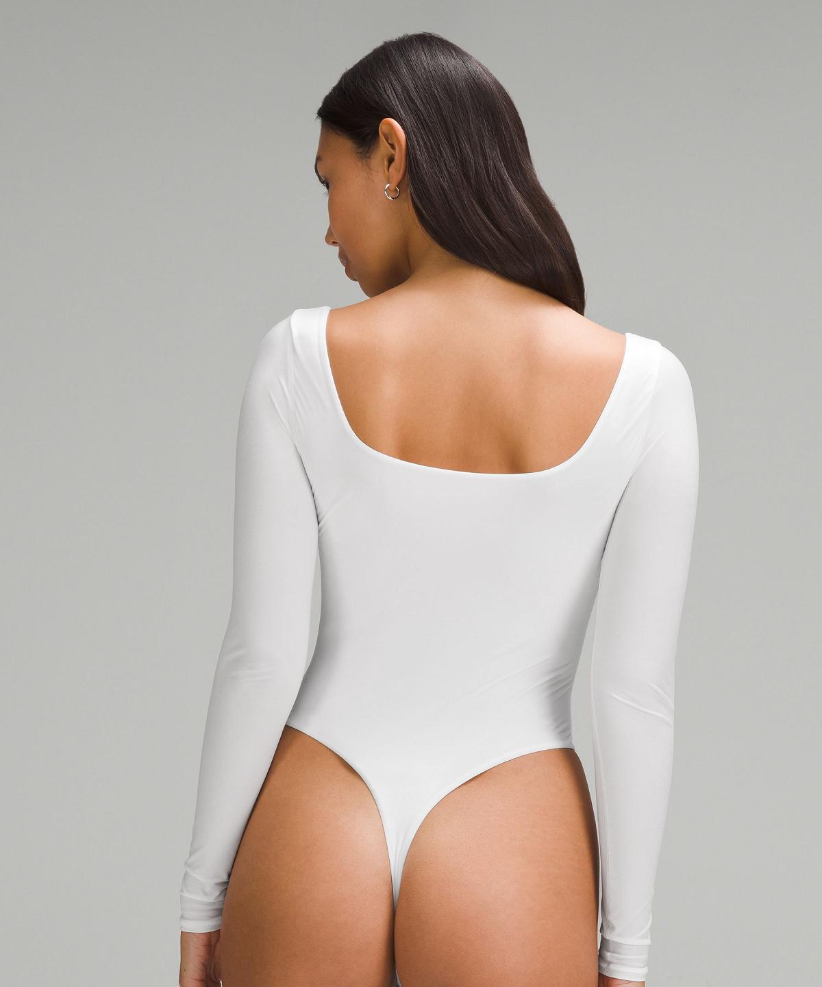 White Women Lululemon Wundermost Ultra-Soft Nulu Square-Neck Long-Sleeve Bodysuit | AU_LuLu40343