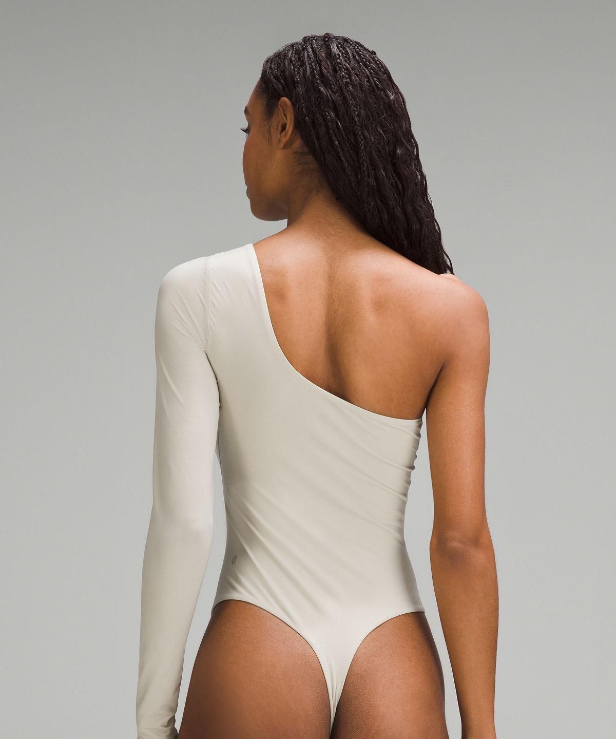 White Women Lululemon Wundermost Ultra-Soft Nulu Long-Sleeve One-Shoulder Bodysuit | AU_LuLu49314