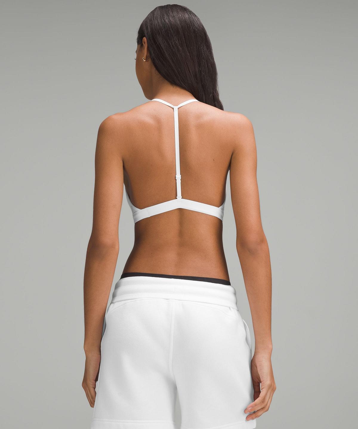 White Women Lululemon Wundermost Ultra-Soft Nulu T-Strap Trianglelette Sports Bra | AU_LuLu70491