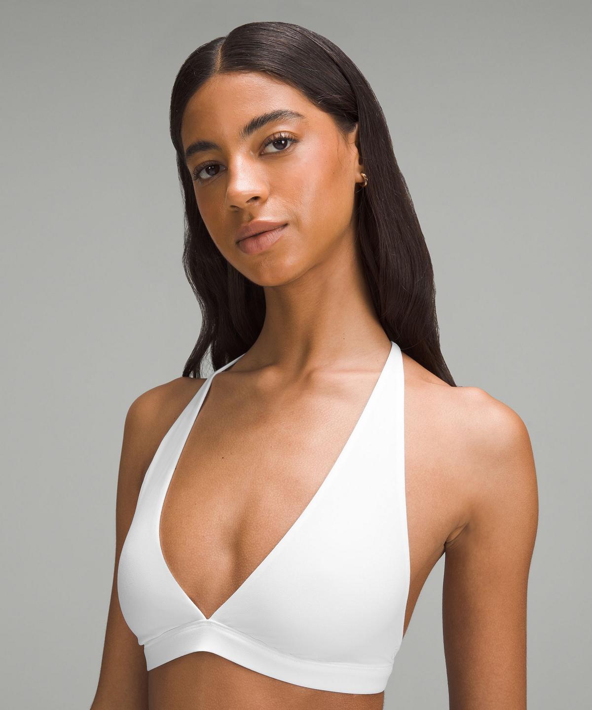 White Women Lululemon Wundermost Ultra-Soft Nulu T-Strap Trianglelette Sports Bra | AU_LuLu70491