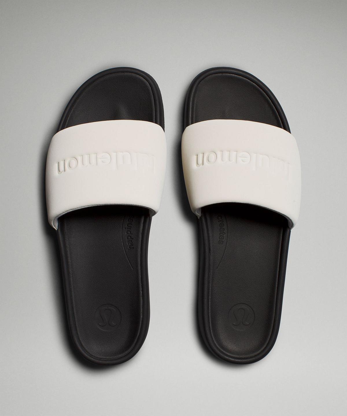 White / Black Men Lululemon Restfeel Slide Shoes | AU_LuLu54369