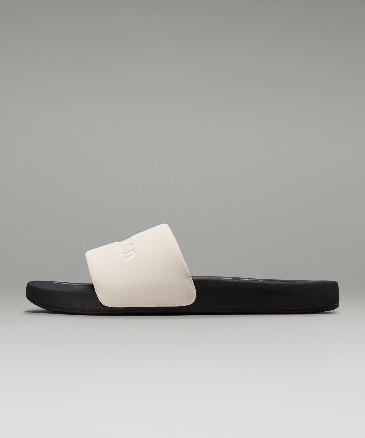 White / Black Men Lululemon Restfeel Slide Shoes | AU_LuLu54369