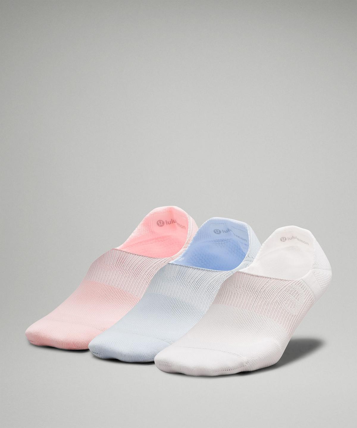 White / Blue / Pink Women Lululemon Power Stride No-Showwith Active Grip Socks | AU_LuLu13645