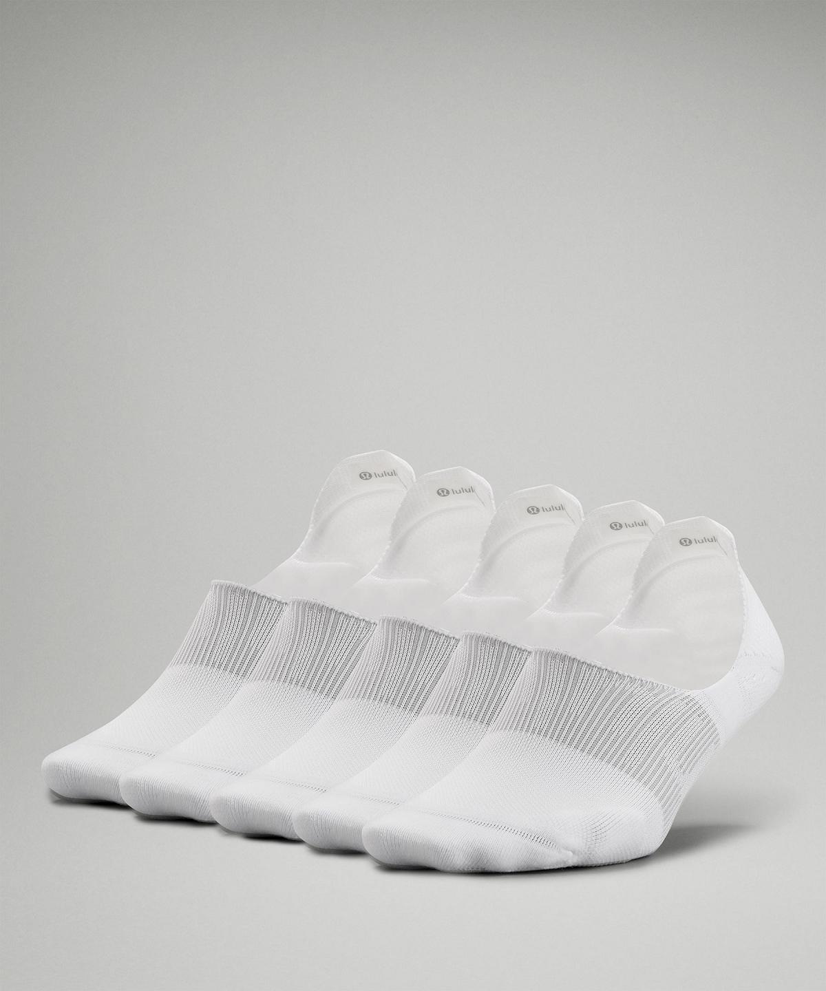 White / Grey Women Lululemon Power Stride No-Showwith Active Grip Socks | AU_LuLu41163