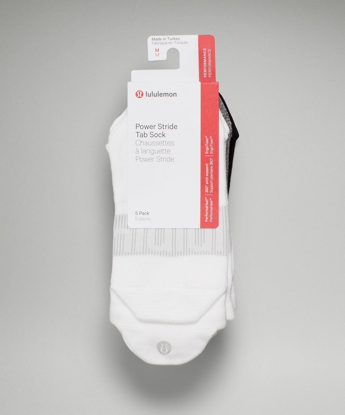 White / Grey / Black Women Lululemon Power Stride Tab Socks | AU_LuLu63864